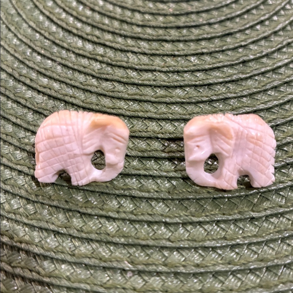 Ivory Elephant Stud Earrings